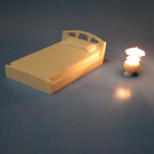 Single Bed & Lampshade Maquette